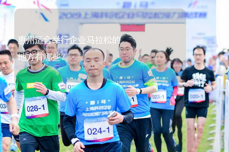 惠州适合举行企业马拉松的地方有哪些？