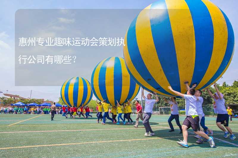惠州专业趣味运动会策划执行公司有哪些？