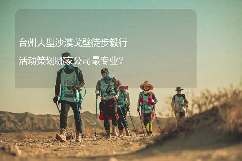 台州大型沙漠戈壁徒步毅行活动策划哪家公司最专业？_2