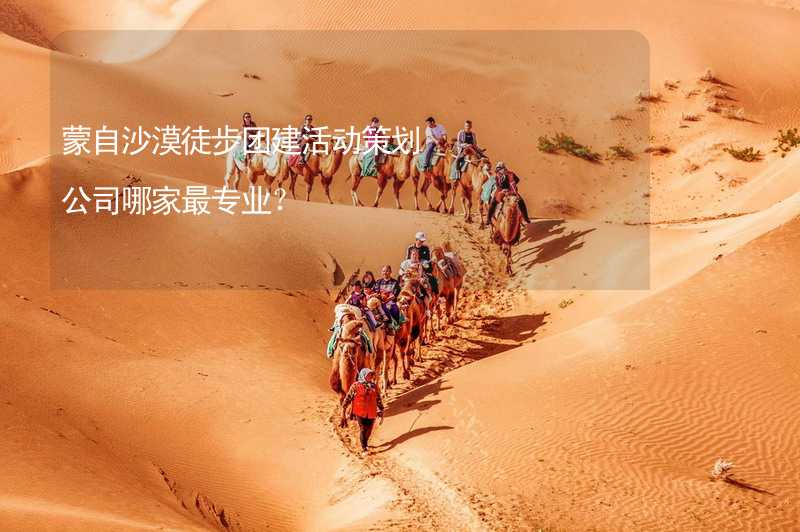 蒙自沙漠徒步团建活动策划公司哪家最专业？