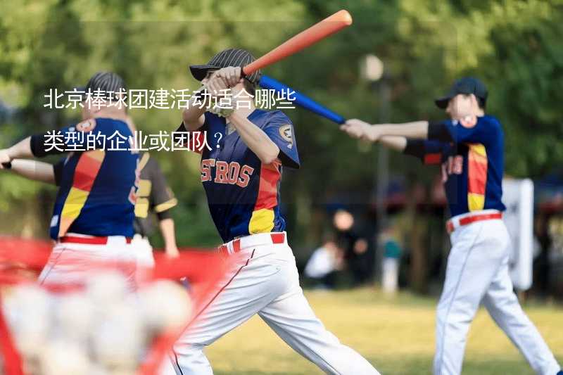 北京棒球团建活动适合哪些类型的企业或团队？