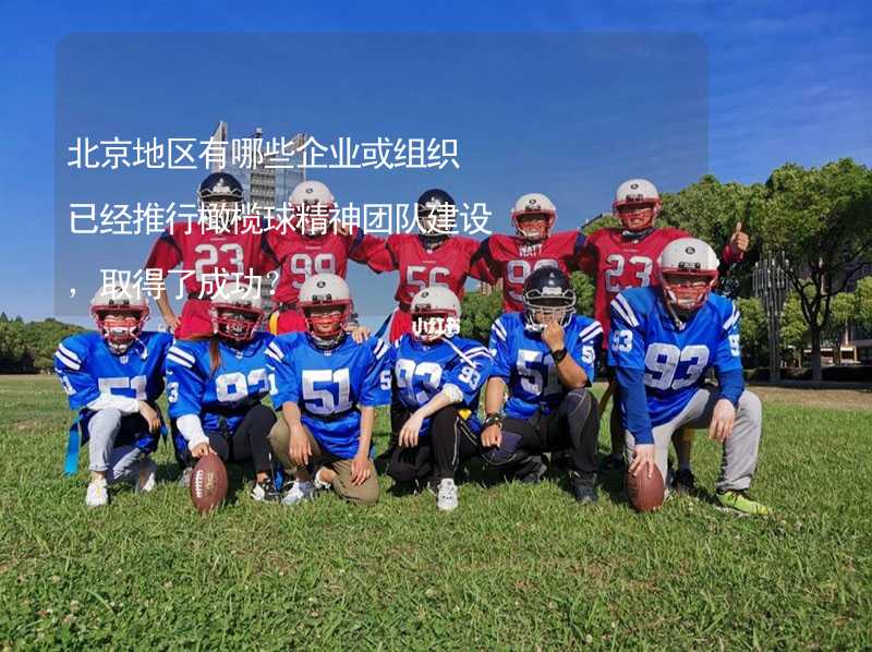 北京地区有哪些企业或组织已经推行橄榄球精神团队建设，取得了成功？